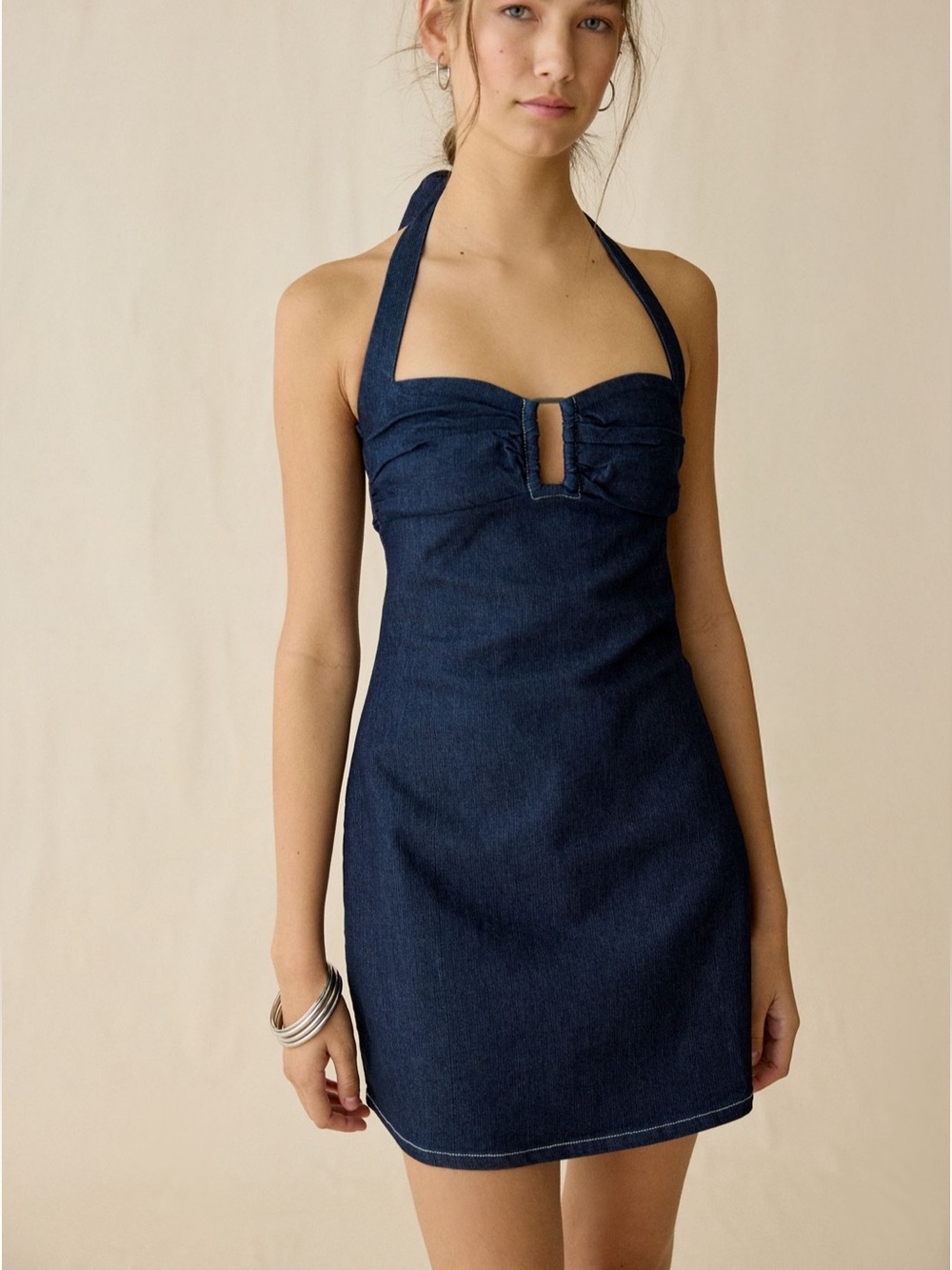 BRAND NEW NWOT Urban Outfitter Hold Me Close Keyhole Halter Mini dress size XXS